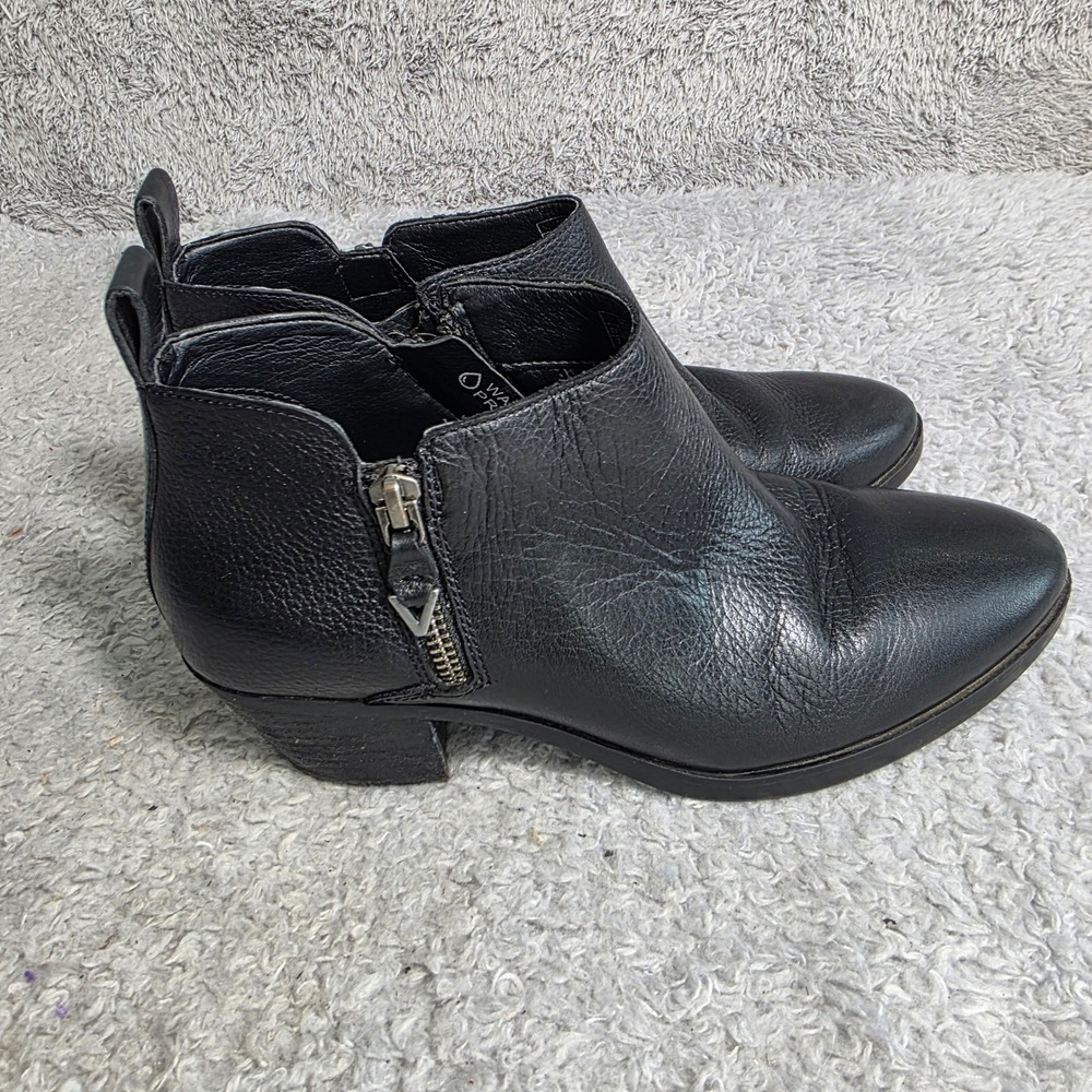 Vionic Cecily Ankle Boots Black Waterproof Leather Shooties Womens 7 Excellent - Picture 3 of 8